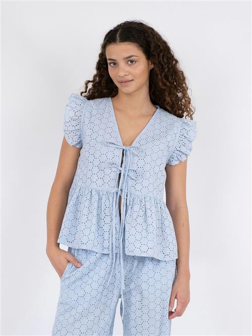 Se Neo Noir Palasi Broiderie Top Kvinde Light Blue Toppe Str 40 - hos Magasin ved Magasin