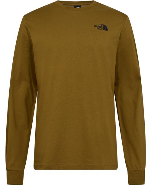 The North Face M L/S BOX NSE TEE Moss Green Mand Moss Green Langærmede T-shirts Str XL - Bomuld hos Magasin