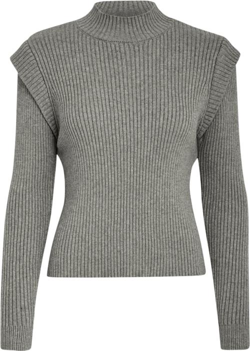 Minus Avaline Knit Pullover 2 Kvinde Gunmetal Melange Sweaters Str L - hos Magasin