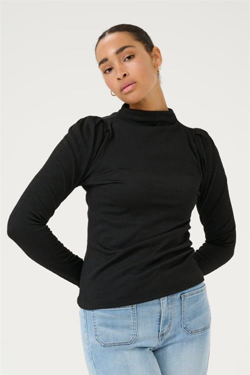 Se Kaffe Karobin Blouse Kvinde Black Deep Langærmede Bluser Str L - hos Magasin ved Magasin