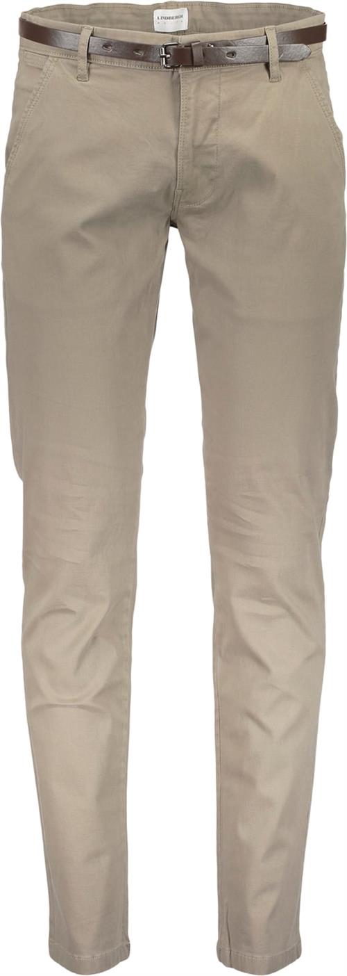 Lindbergh Chino m. Bælte & Stretch Mand Sand Chinos Str 30/32 - hos Magasin