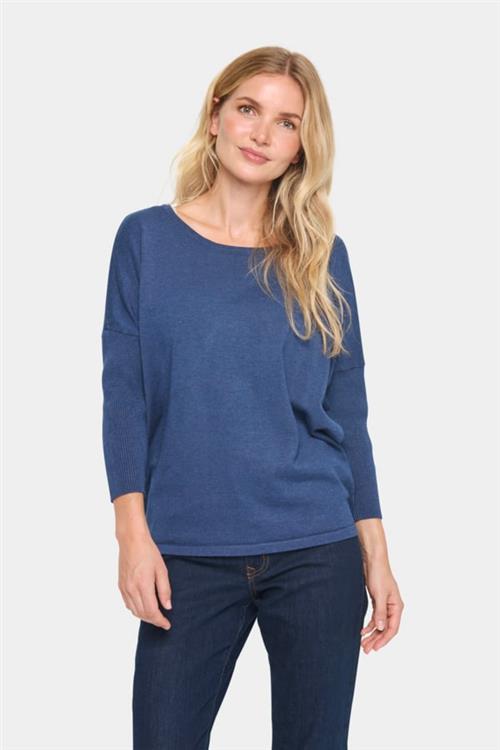 Se Saint Tropez A2561, Milasz Rneck Pullover Kvinde Titan Melange Sweaters Casual Fit Str XS - hos Magasin ved Magasin