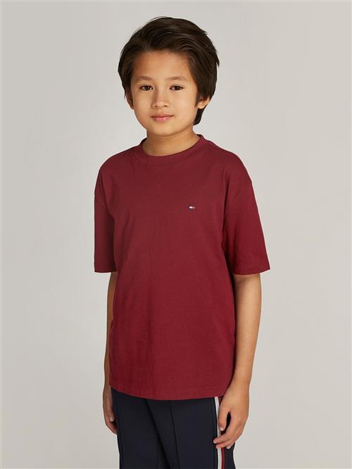 Tommy Hilfiger Essential TEE S/S Kvinde Deep Rouge Toppe Str 6 - hos Magasin