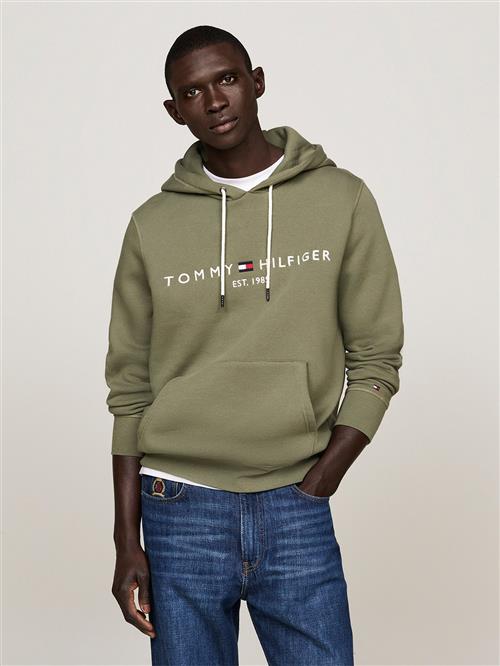 Tommy Hilfiger Tommy Logo Hoody Mand Battle Green Hoodies Str XL - hos Magasin