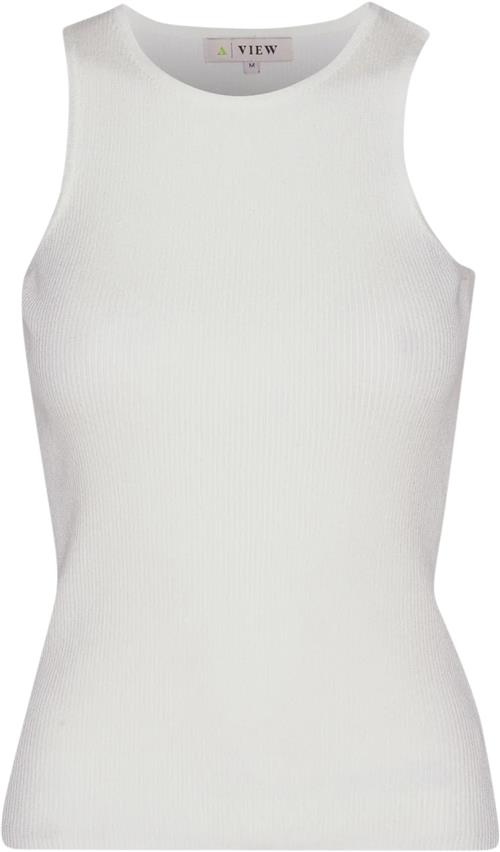 A-VIEW Rib Knit Tank top Kvinde White Tanktoppe Tight Fit Str S - hos Magasin