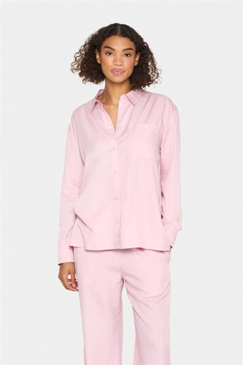 Saint Tropez Gabasz Shirt Kvinde Pink Nectar Skjorter Loose Fit Str L - hos Magasin