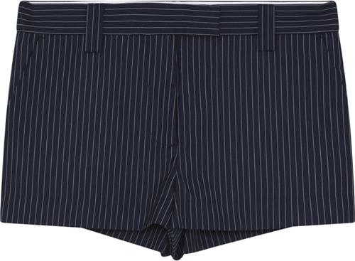 2NDDAY 2ND Ted Pinstripe Kvinde Dark Blue Pinstripe Casual Shorts Str 38 - hos Magasin