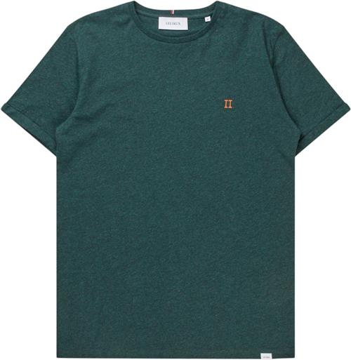 Les Deux Nørregaard Tshirt - Seasonal Mand Pine Green Melange/orange Kortærmede T-shirts Slim Fit Str S - Bomuld hos Magasin