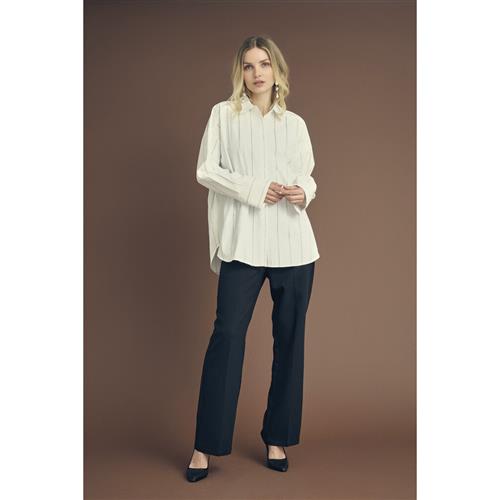 A-VIEW Magnolia Stripe Shirt Kvinde Off White Skjorter Str 38 - hos Magasin