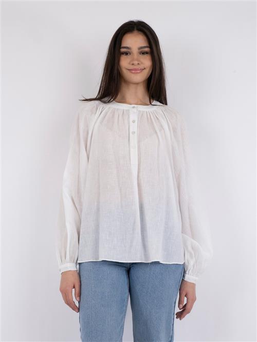 Se Neo Noir Kirsty Solid Blouse Kvinde White Langærmede Bluser Str 40 - hos Magasin ved Magasin