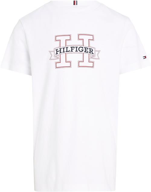 Tommy Hilfiger H Print Regular TEE SS Str 5 år / 110 cm - White Kortærmede T-shirts hos Magasin