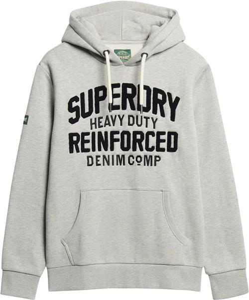 Superdry Embroider Script Graphic Hood Mand Pumice Stone Beige Marl Hoodies Str L - hos Magasin