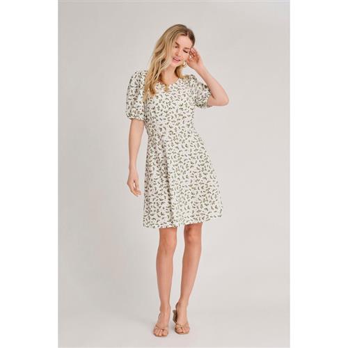 A-VIEW Gino Dress Kvinde White/green Korte Kjoler Str 40 - hos Magasin