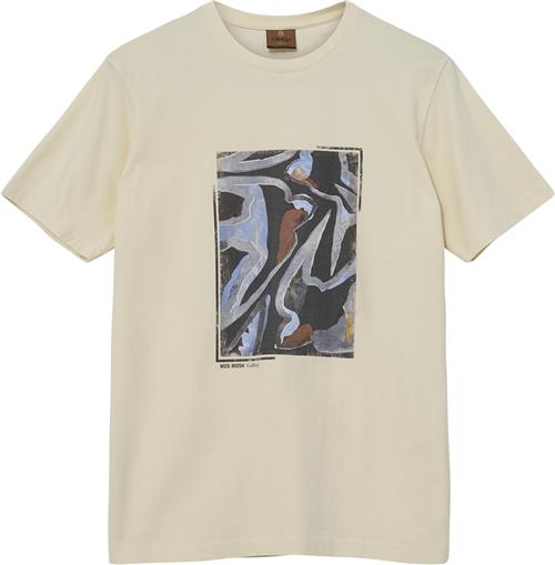 Se Mos Mosh Gallery Mmgriver Bird Tee Mand Ecru Kortærmede T-shirts Str XL - hos Magasin ved Magasin