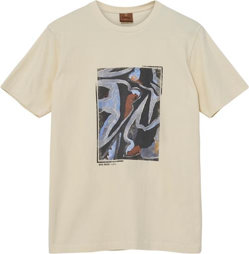 Mos Mosh Gallery Mmgriver Bird Tee Mand Ecru Kortærmede T-shirts Str XXL - hos Magasin