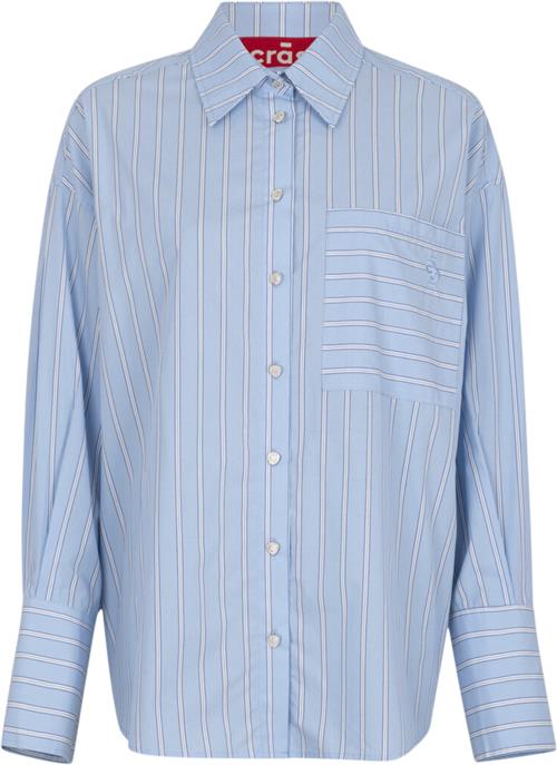 Cras Emilycras Shirt Kvinde Serenity Stripe Langærmede Skjorter Str 40 - hos Magasin