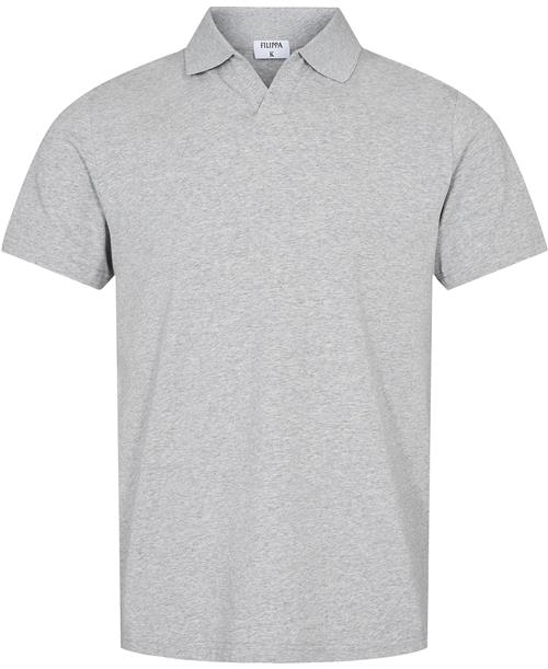 Filippa K Stretch Cotton Polo Tshirt Mand Light Grey Kortærmede Poloer Str L - Lycra hos Magasin