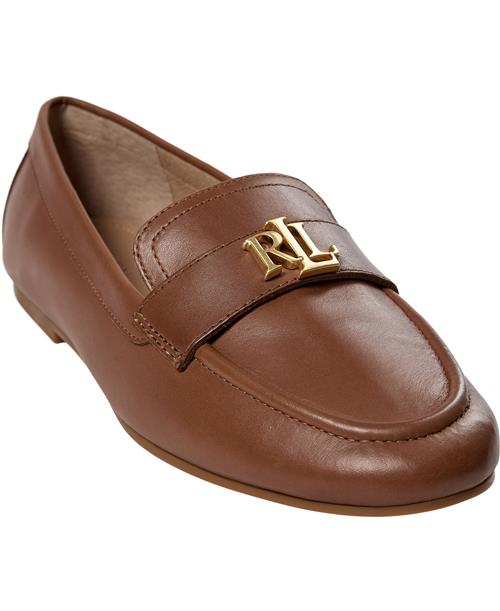 Lauren Ralph Lauren Burnished Calfaveri Iii-fl-lfr Kvinde Deep Saddle Tan Loafers Str 37 - hos Magasin