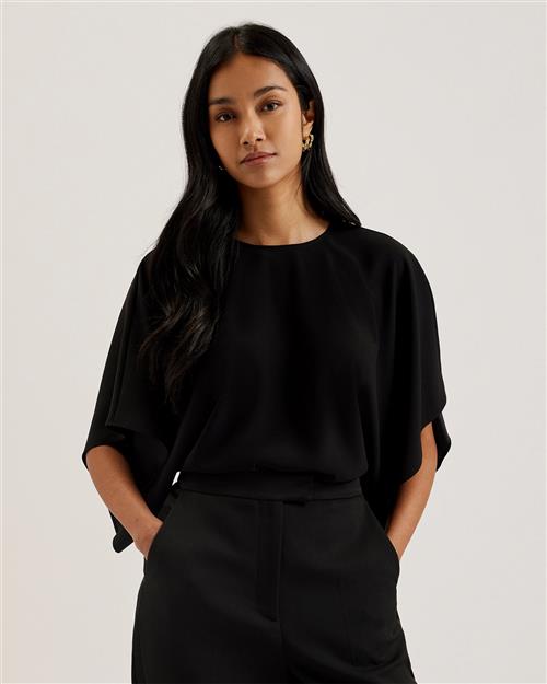 Se Ted Baker Cherika Bat Wing Sleeve Top Kvinde Black Toppe Str S /2 - hos Magasin ved Magasin