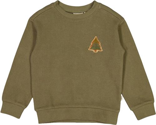 Wheat Sweatshirt Plys Juletræ Badge Str 110 / 5 år - Dry Pine Sweatshirts Bomuld hos Magasin