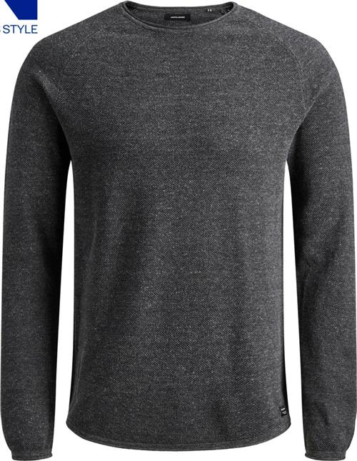 Se Jack & Jones Jjehill Knit Crew Neck Noos Mand Dark Grey Melange Sweaters Str XS - hos Magasin ved Magasin