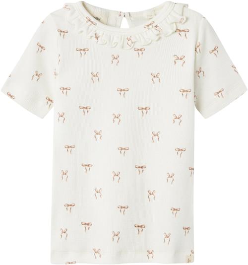 Lil' Atelier Nmfgavo ESI SS Slim TOP LIL Str 122/128 - Coconut Milk Kortærmede T-shirts hos Magasin