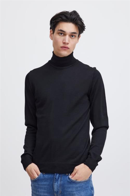 Casual Friday Cfkonrad Merino Roll Neck Knit Mand Black Turtlenecks Str S Merino - hos Magasin