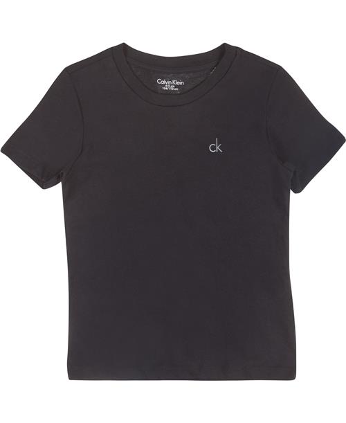 Calvin Klein Tshirt 2-pak Str 12-14 år - Sort Kortærmede T-shirts hos Magasin