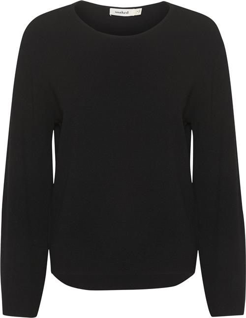 Soaked in Luxury Slindianna Pullover LS Kvinde Black Sweaters Loose Fit Str XS - hos Magasin