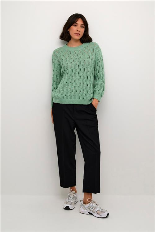 Kaffe Kalena Knit Pullover Kvinde Granite Green Sweaters Str S - hos Magasin