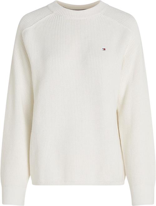 Se Tommy Hilfiger CO Cardi Stitch CNK LS SWT Kvinde Ivory Petal Sweatshirts Str L - hos Magasin ved Magasin