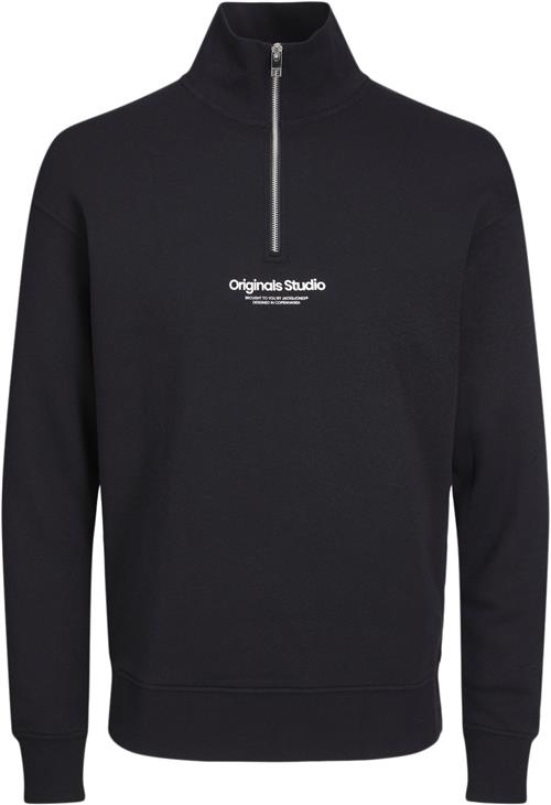 Se Jack & Jones Jorvesterbro Sweat Quarter ZIP Noos Str 164 - Black/loose Sweatshirts hos Magasin ved Magasin