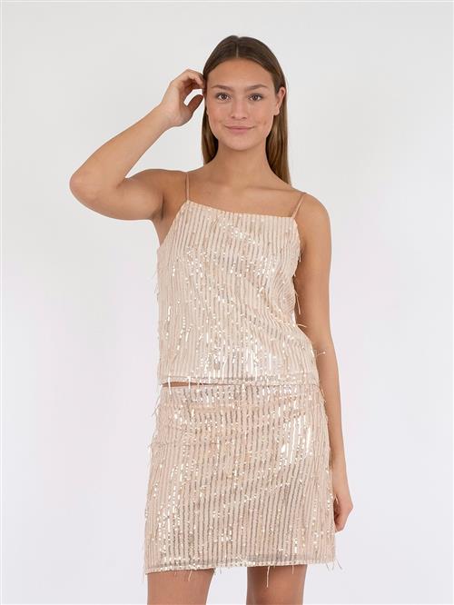 Neo Noir Reganna Sequins Top Kvinde Rose Gold Tanktoppe Str 40 - hos Magasin