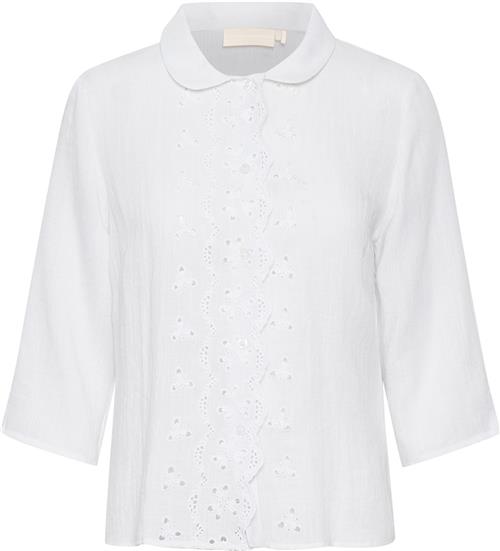 Se Karen by Simonsen Henrykb Shirt Kvinde Egret Kortærmede Skjorter Relaxed Fit Str 40 - hos Magasin ved Magasin