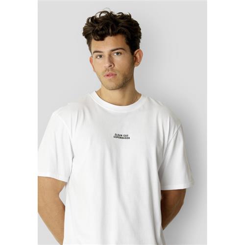 Clean Cut Copenhagen Cohen Brushed Tee SS Mand White Kortærmede T-shirts Str S - Bomuld hos Magasin