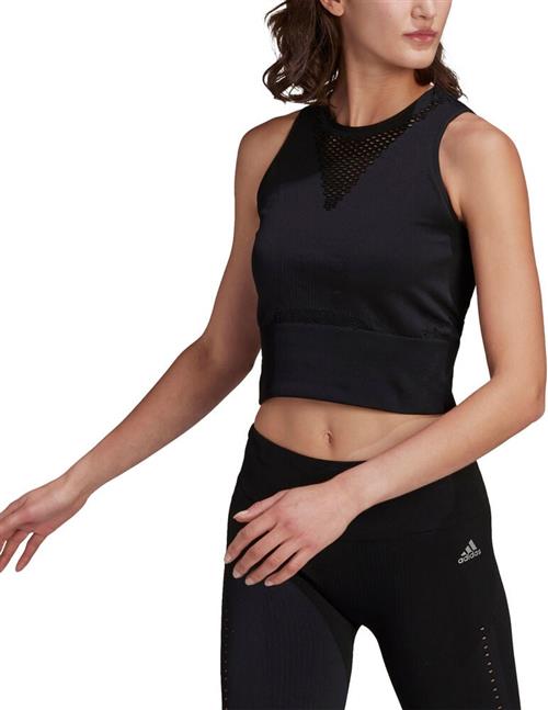 Se adidas Aeroknit Crop Løbetop M - Tanktoppe Polyester hos Magasin ved Magasin