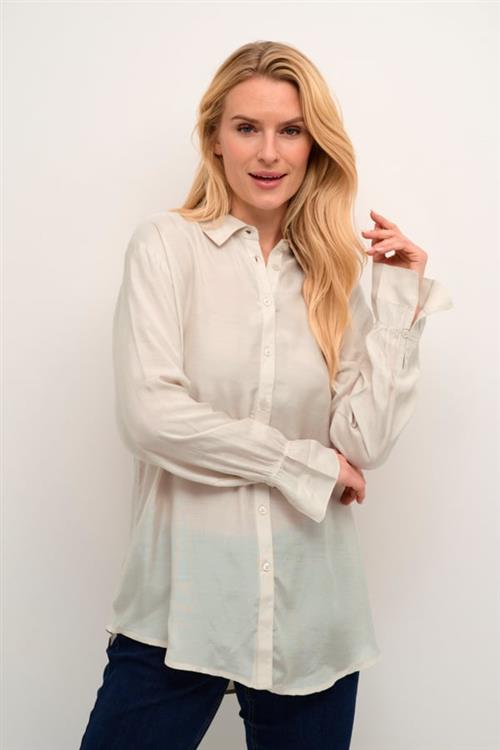 Cream Crarina Shirt Kvinde Ancient Scroll Langærmede Skjorter Str 40 - hos Magasin