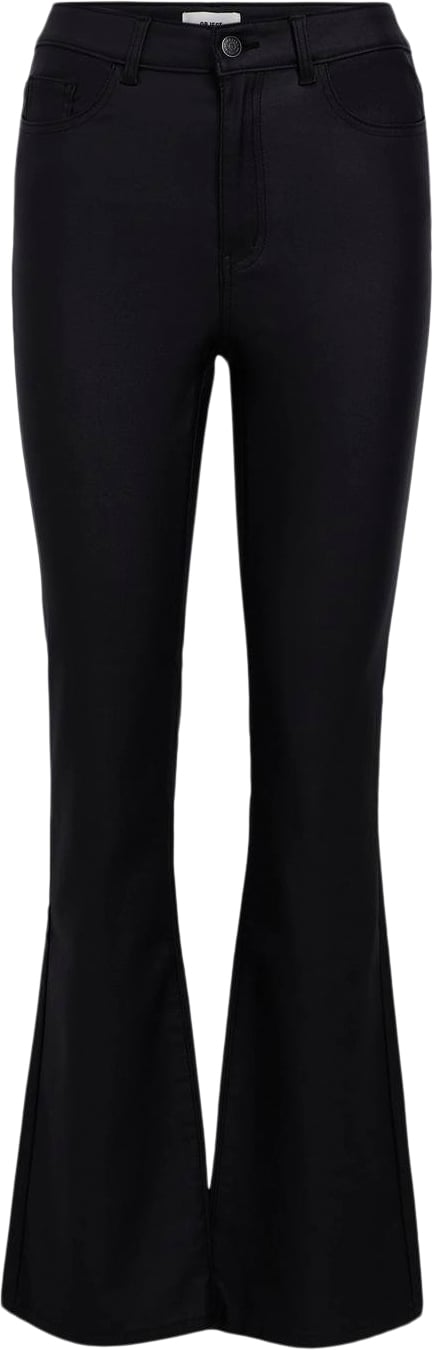 Se Object Objbelle Coated MW Flared Pant DIV Kvinde Black Bukser Str S - hos Magasin ved Magasin