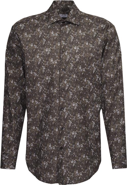 Seidensticker Business Shirt Regular Long Sleeve Kentcollar Print Mand Grey Langærmede Skjorter Str 40 - Bomuld hos Magasin