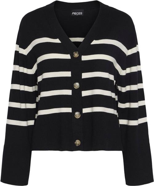 Pieces Pcsia LS Cardigan Noos BC Kvinde Striber/tern Cardigans Str L - hos Magasin