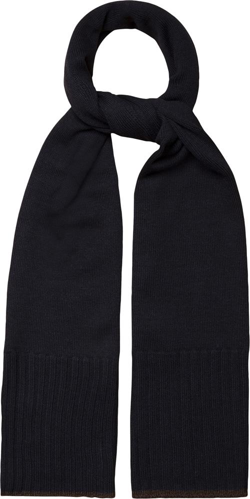 ETON Navy Blue Knitted Wool Scarf One Size - Halstørklæder Uld hos Magasin