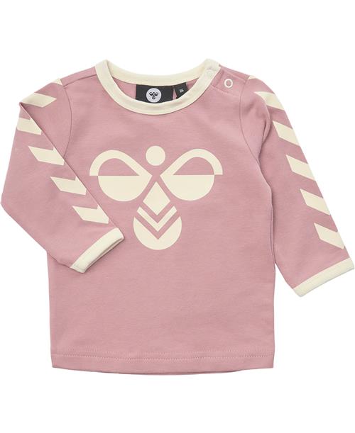 Hummel Hmlflipper Tshirt L/S Str 4-6 mdr / 68 cm - Rosa Langærmede T-shirts hos Magasin