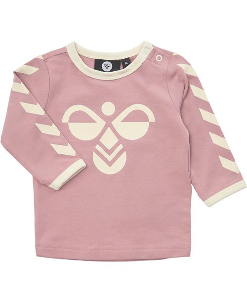 Se Hummel Hmlflipper Tshirt L/S Str 9-12 mdr / 80 - Rosa Langærmede T-shirts hos Magasin ved Magasin