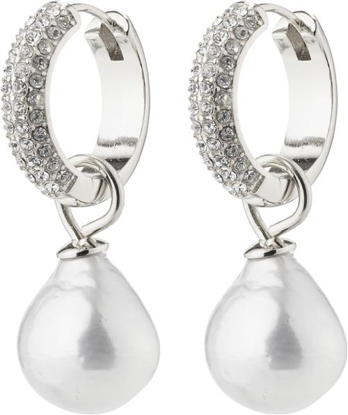 Se Pilgrim Edele Pearl Earrings Silverplated One size - Creoler hos Magasin ved Magasin