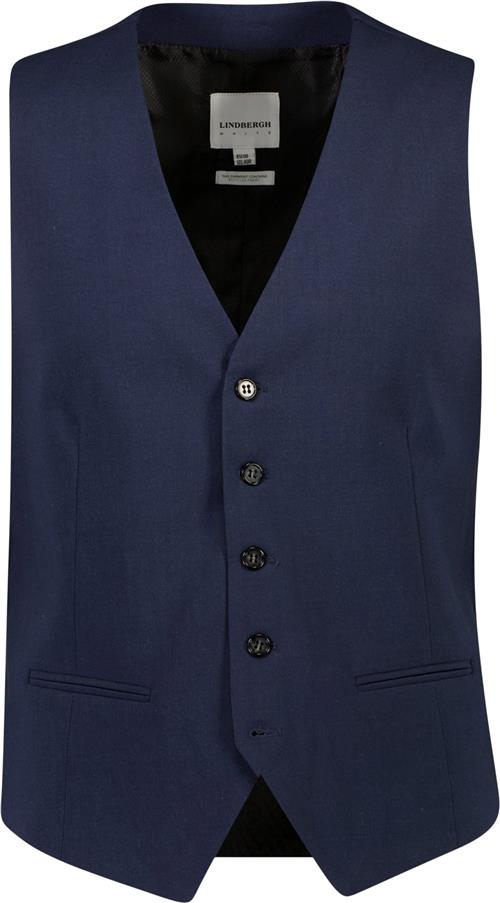 Lindbergh Mens Waistcoat for Suit Mand Blue Mel Veste Str 56 - hos Magasin