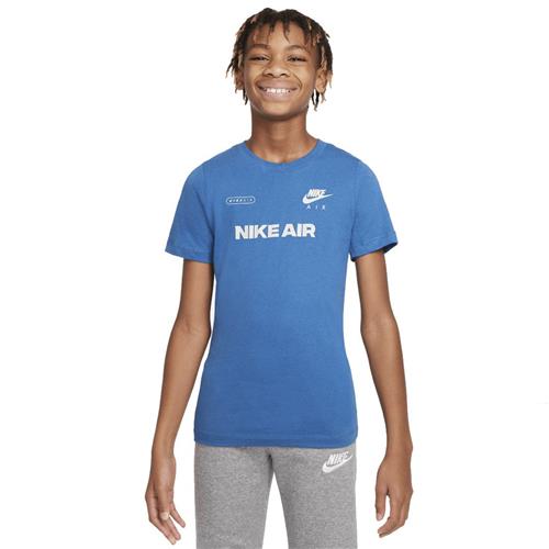 Nike Nike AIR BIG Kids' (Boys') TS Str 158-170 / XL - Blue Kortærmede T-shirts Bomuld hos Magasin