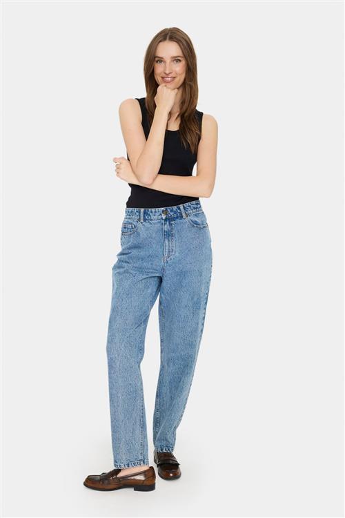 Saint Tropez Gabisz Denim Pants Kvinde Lyseblå Straight Jeans Regular Fit Str XS Denim - hos Magasin