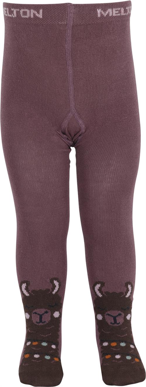 Melton Llama Tights Str 104 - Grape Shake Strømper Bomuld hos Magasin