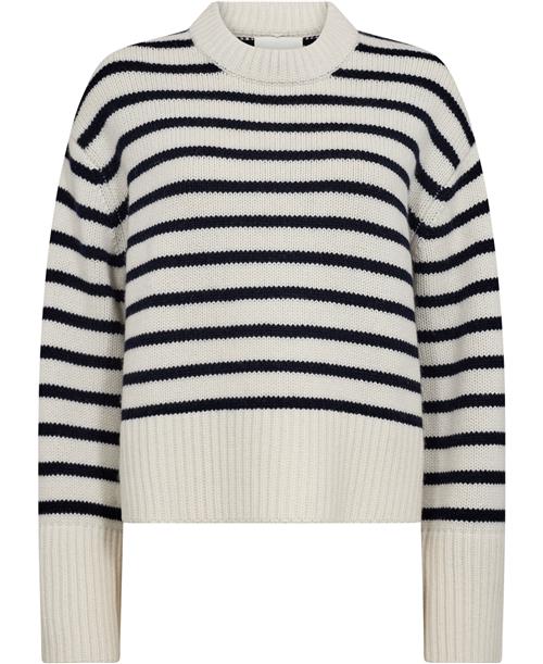 Lisa Yang Sony Stripes Sweater Cream/navy Stripes Size 1 Kvinde Cream/navy Stripes Sweaters Str S/M - hos Magasin