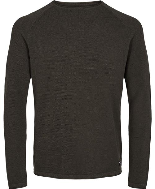 Se Jack & Jones Jjehill Knit Crew Neck Noos Mand Olive Night/melange Sweaters Str L - hos Magasin ved Magasin